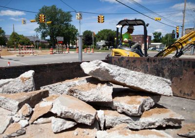 Concrete removal for road construction